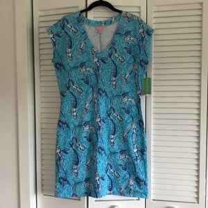 Lilly Pulitzer medium Haley dress spa blue nice tail mini